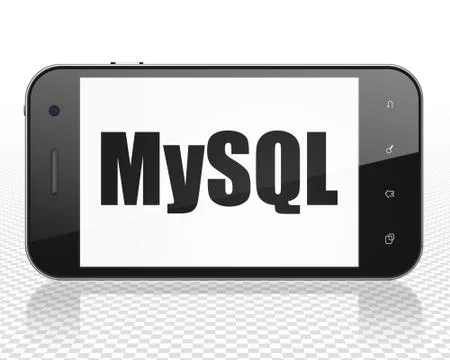 Software concept: Smartphone with MySQL on display イラスト素材