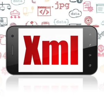 Software concept: Smartphone with Xml on display Stock Illustration