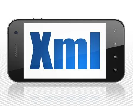 Software concept: Smartphone with Xml on display Illustrazione stock