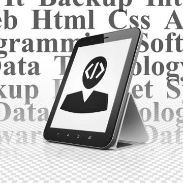 Software concept: Tablet Computer with Programmer on display Stock-Illustration