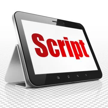 Software concept: Tablet Computer with Script on display Stock Illustration