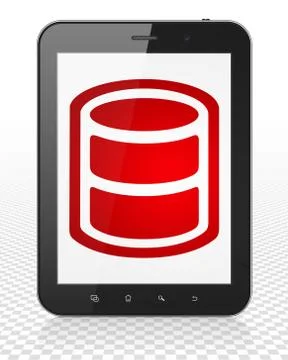Software concept: Tablet Pc Computer with Database on display Stock Illustration