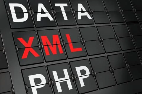 Software concept: Xml on airport board background 스톡 일러스트