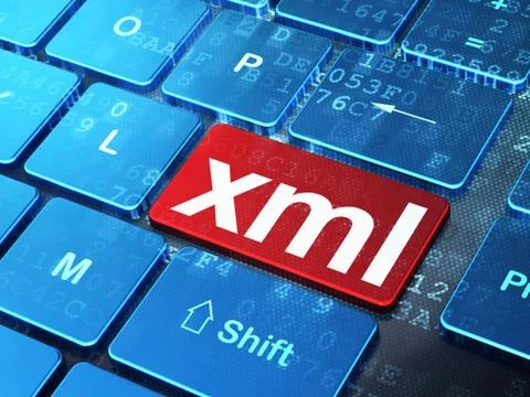 Software concept: Xml on computer keyboard background Stock-Illustration