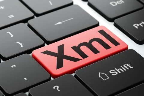 Software concept: Xml on computer keyboard background Stockillustratie
