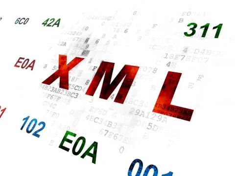 Software concept: Xml on Digital background 库存插图