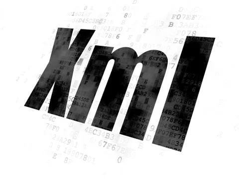 Software concept: Xml on Digital background 스톡 일러스트