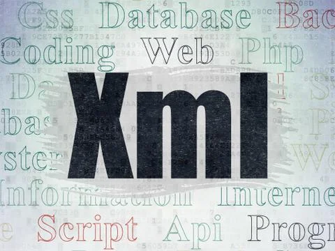 Software concept: Xml on Digital Paper background Stockillustratie