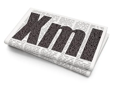 Software concept: Xml on Newspaper background Illustrazione stock