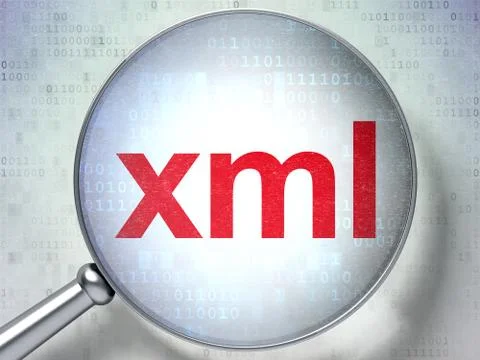 Software concept: Xml with optical glass 스톡 일러스트