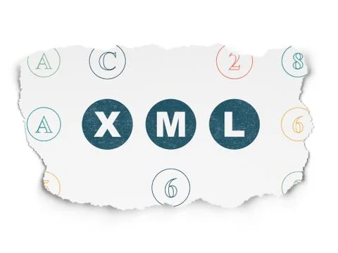 Software concept: Xml on Torn Paper background Stock-Illustration