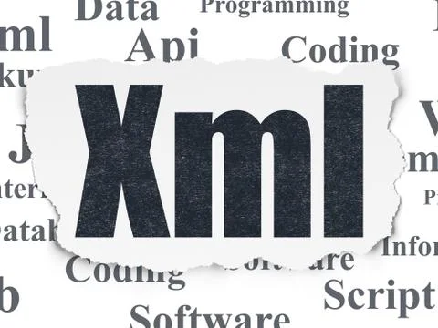 Software concept: Xml on Torn Paper background Stockillustratie