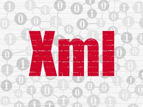 Software concept: Xml on wall background Stock-Illustration