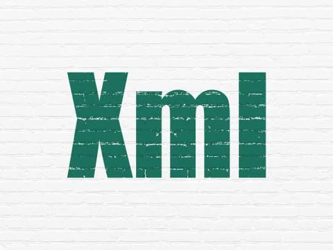 Software concept: Xml on wall background 스톡 일러스트