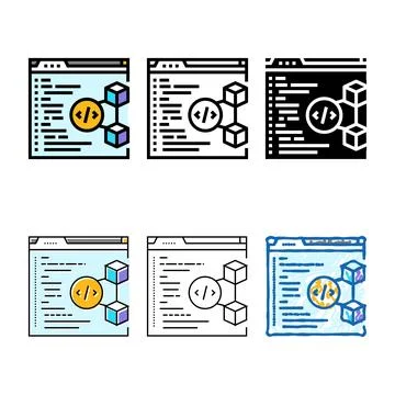 Software concepts cryptocurrency mining color icon vector イラスト素材