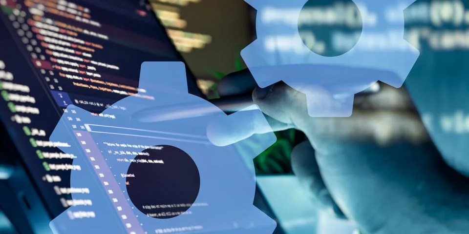 Software configuration and system development concept Foto stock