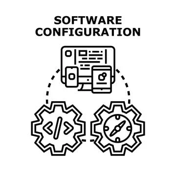 Software configuration concept adapting digital applications process 库存插图