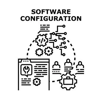 Software configuration customizing digital system development process Stock Illustration