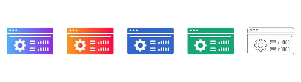 Software Configuration Panel Icons Stockillustratie