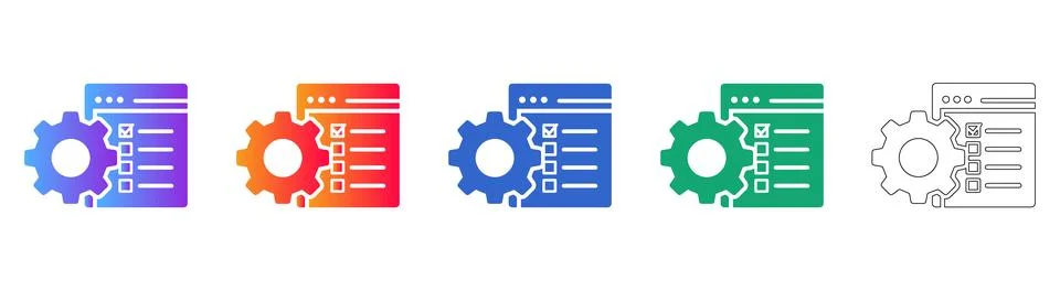 Software Configuration Settings Icon Set Illustration
