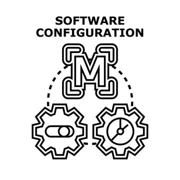 Software configuration system management developing technology Ilustração Stock