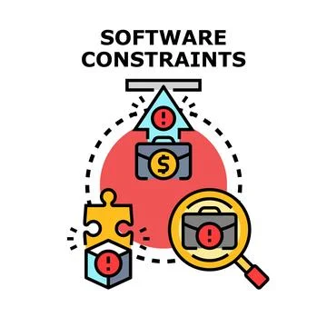 Software constraints affecting business development process Stock Illustration