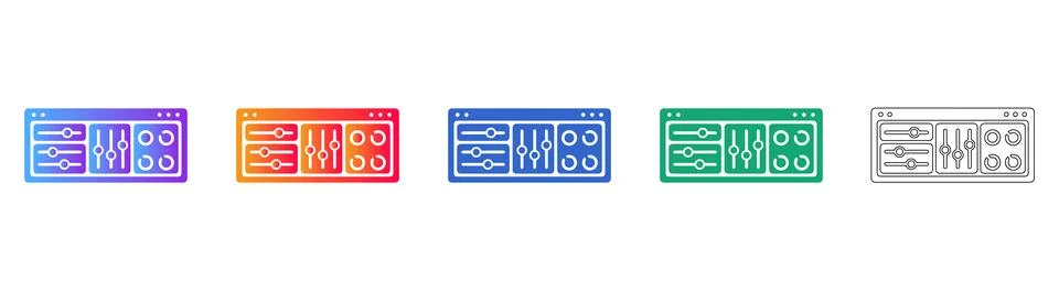 Software Control Panel Interface Icons 库存插图