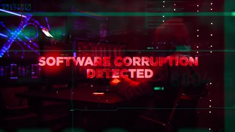 Software Corruption Word on Hacker concept technology futuristic data backgr Stock Footage 343356483