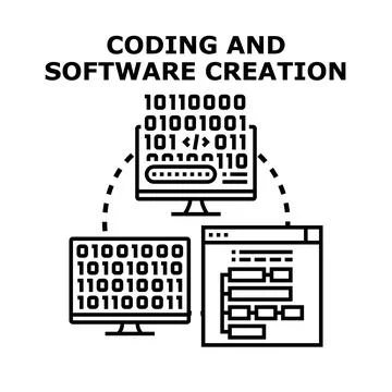 Software creation process and development concept Stockillustratie
