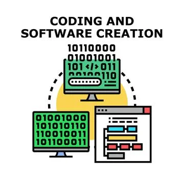Software creation process and development concept Stock Illustration