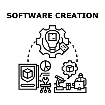 Software creation product development engineering concept 库存插图