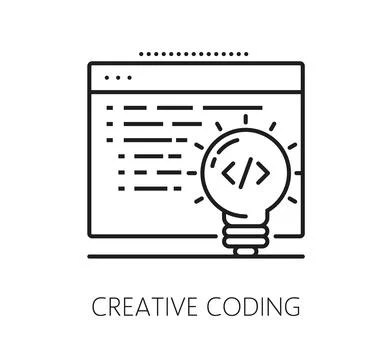 Software creative coding program code line icon Stockillustratie