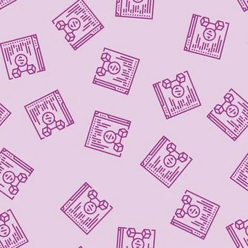 Software cryptocurrency mining line seamless pattern Illustrazione stock