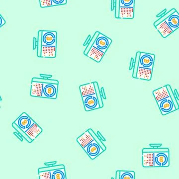 Software cryptocurrency mining vector seamless pattern Illustrazione stock