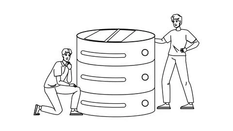 Software database performance analyzing vector Stock-Illustration