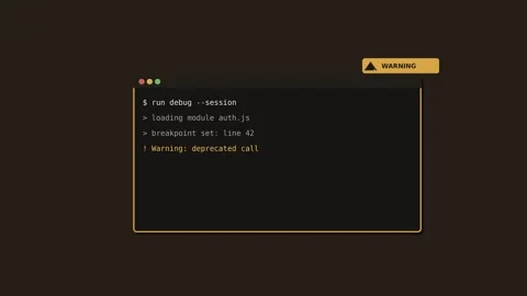 Software Debugging Terminal Showing Module Loading Error Video stock 347572392