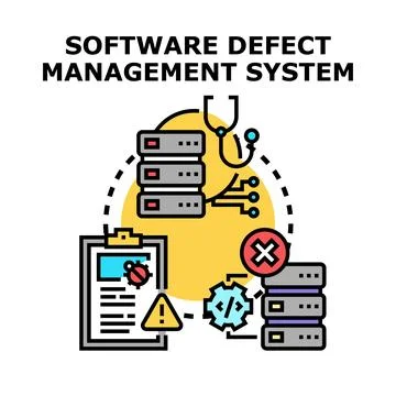 Software defect management system icon analyzing code errors イラスト素材