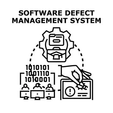 Software defect management system managing programming errors and code bugs イラスト素材