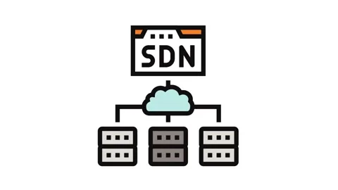Software defined network data center color icon animation Stock Footage 326108281