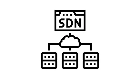Software defined network data center line icon animation Stock Footage 326125789