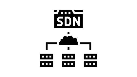 Software defined network data center glyph icon animation Stock Footage 326145618