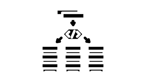 Software defined network data center glyph icon animation Stock Footage 326734419