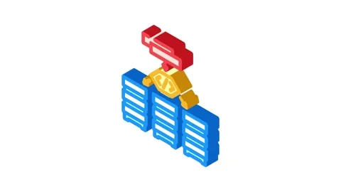 Software defined network data center isometric icon animation Stock Footage 327279720