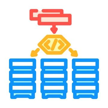 Software defined network data center color icon vector illustration Stock Illustration