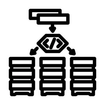 Software defined network data center line icon vector illustration Illustrazione stock