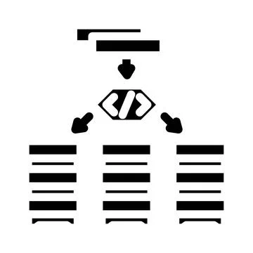 Software defined network data center glyph icon vector illustration Stock Illustration