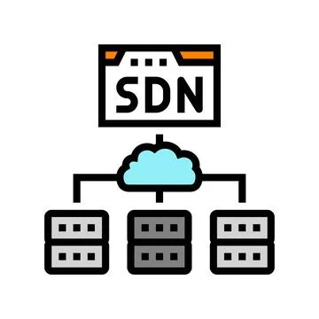 Software defined network data center color icon vector illustration Stock Illustration