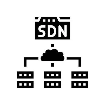 Software defined network data center glyph icon vector illustration Stock Illustration