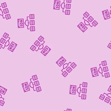 Software defined network data center line seamless pattern Stock Illustration