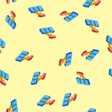 Software defined network data center isometric icon seamless pattern Illustrazione stock